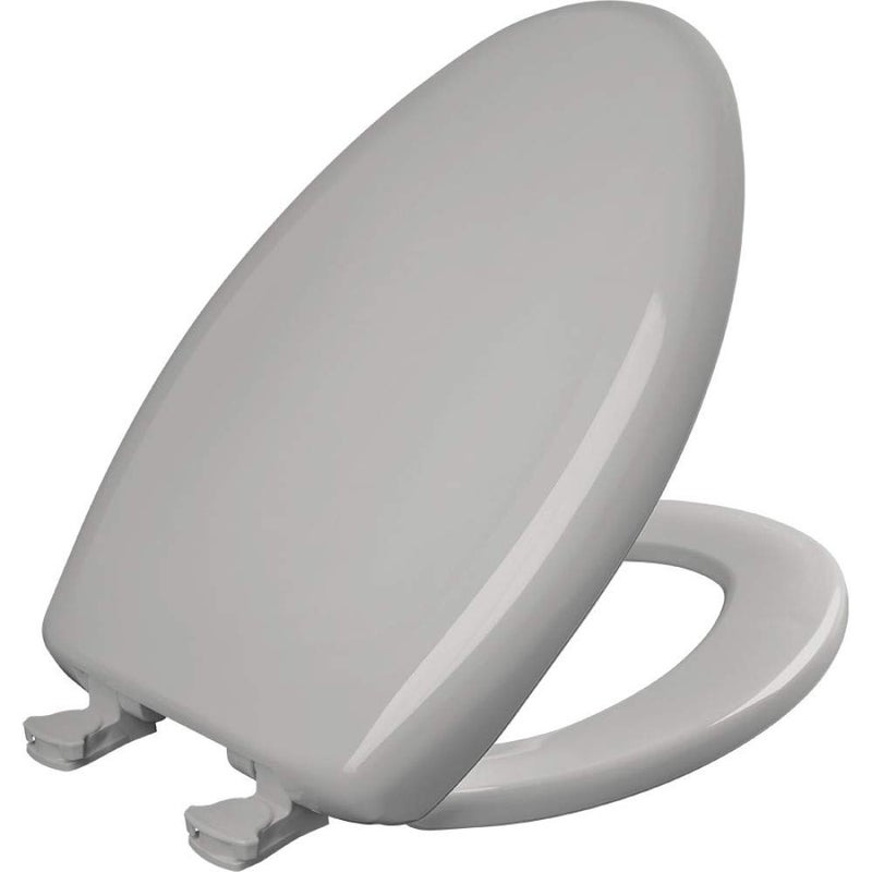 Bemis 1200SLOWT 162 Will Slow Close, Never Loosen and Easily Remove Toilet Seat, Elongated, Silver - Image 1